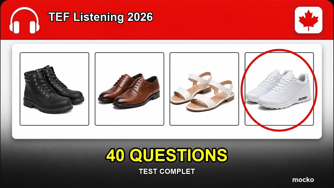 TEF Canada, Compréhension orale | Test complet (40 questions + corrigé)