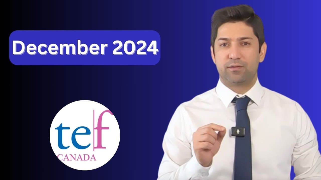 TEF Canada | Epreuve Expression Orale | Recent Speaking Test