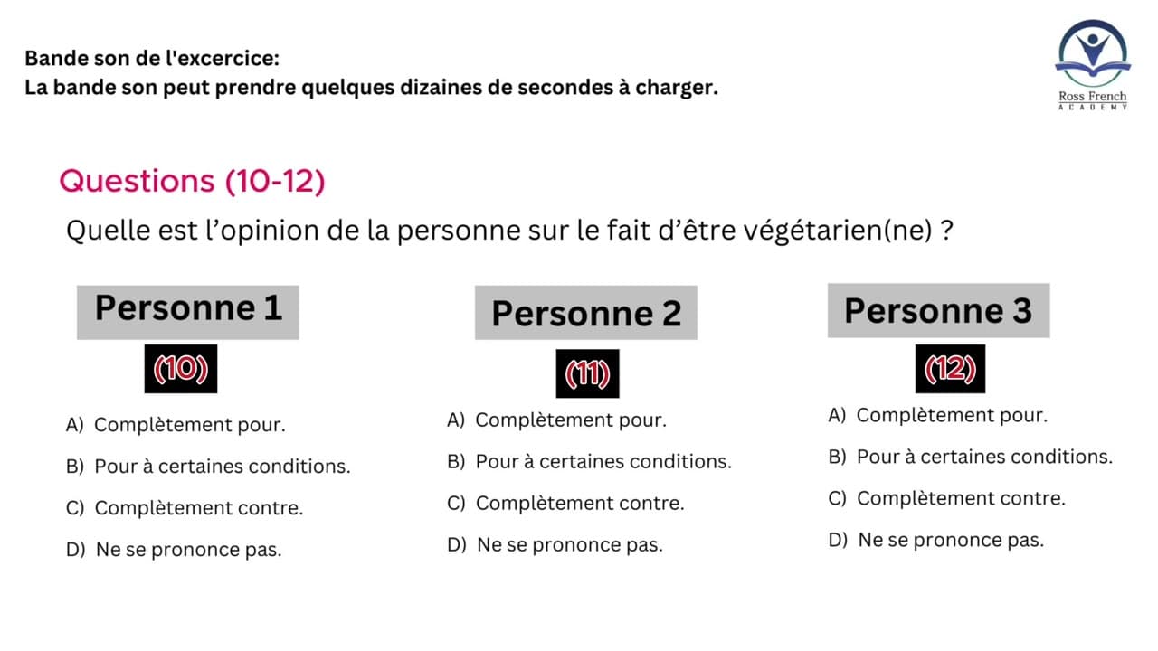 TEF Canada - Listening Test | Compréhension orale | INTERVIEWS