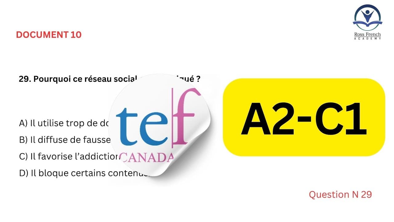 TEF Canada - Listening Test | Compréhension orale | Documents Final Part