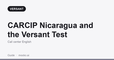 CARCIP Nicaragua English Scholarships and the Versant Test