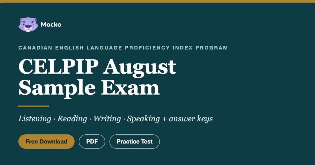 CELPIP August Sample Exam: Free PDF Practice Test Download