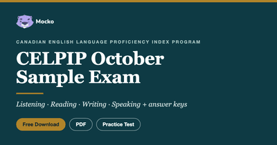 CELPIP Sample Test October 2026: Free PDF with Answer Keys cover