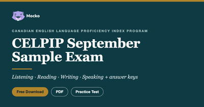CELPIP September Sample Exam: Free PDF Practice Test Download cover