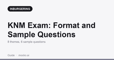 Thumbnail for a guide to the Dutch KNM exam with its format, themes and sample questions