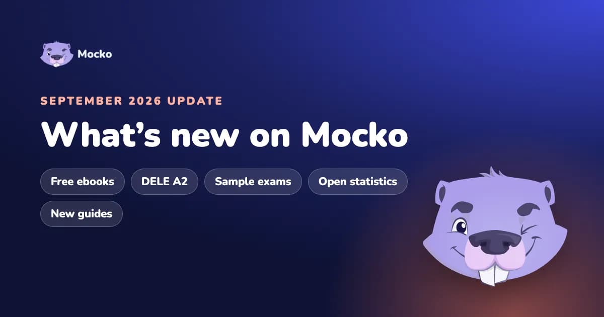 Mocko September 2026 Update: Free Ebooks, DELE A2 and More