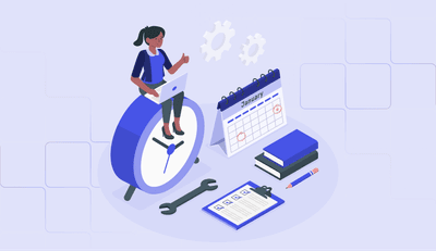 a girl set on a clock and scheduling with calendar and a to do list