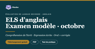 SLE English Sample Test October 2026: test ELS anglais PDF cover