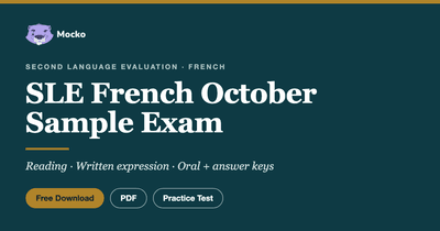 SLE French Sample Test October 2026: Free PDF with Answers cover