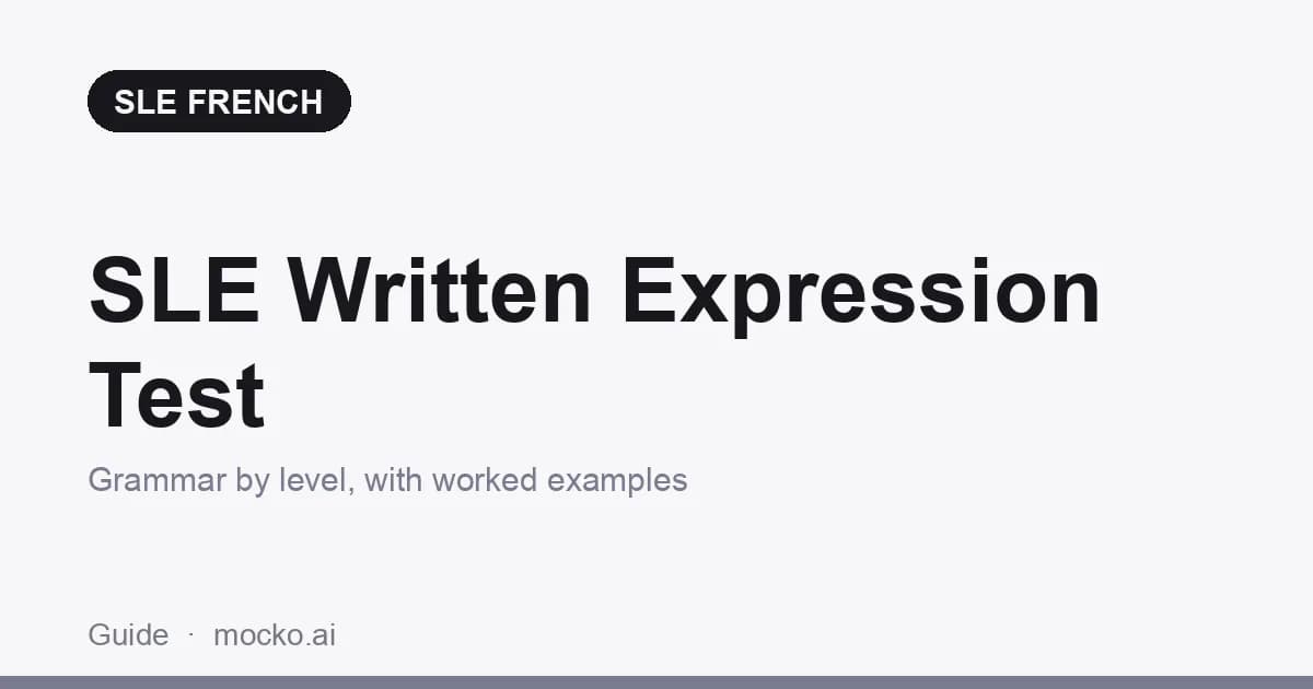 SLE Written Expression Test: Grammar, Format and Examples