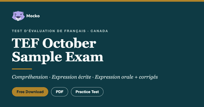 TEF Canada Sample Exam October 2026: Free PDF Practice Test cover