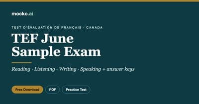 TEF June Sample Exam – Free PDF Practice Test download cover