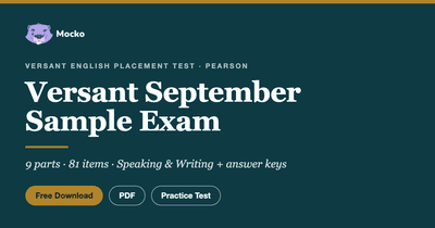 Versant September Sample Exam: Free PDF Practice Test Download cover
