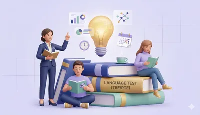 Students preparing for TEF and PTE language tests for Canada open work permit 2026