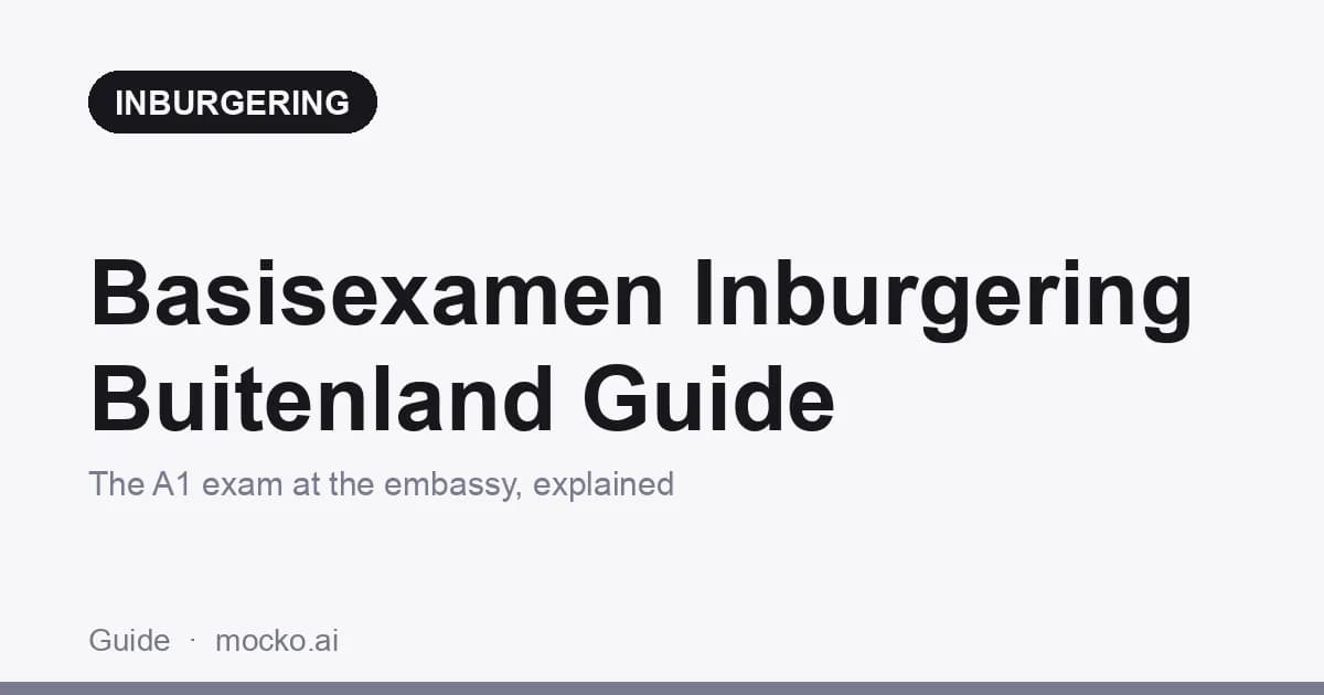 Basisexamen Inburgering Buitenland: The A1 Exam Abroad