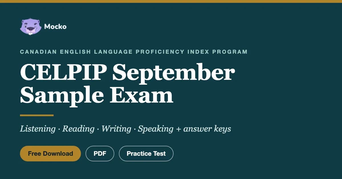CELPIP September Sample Exam: Free PDF Practice Test Download