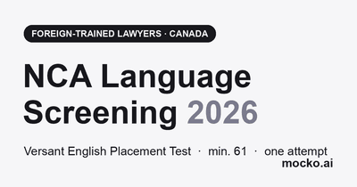 NCA Language Screening 2026 — Versant English Placement Test for foreign-trained lawyers