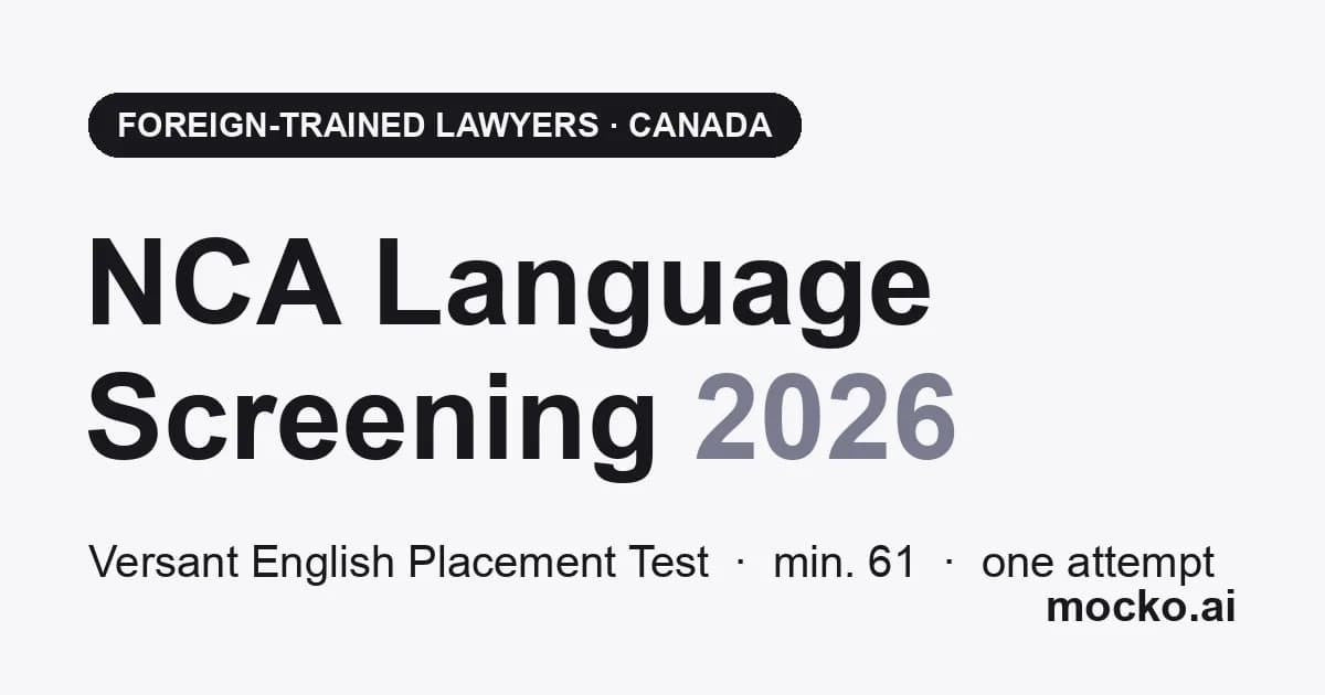 NCA Language Screening 2026: The Versant Test for Foreign Lawyers