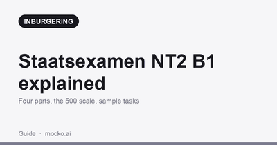 Guide to the Staatsexamen NT2 programma I (B1): parts, scores and sample tasks