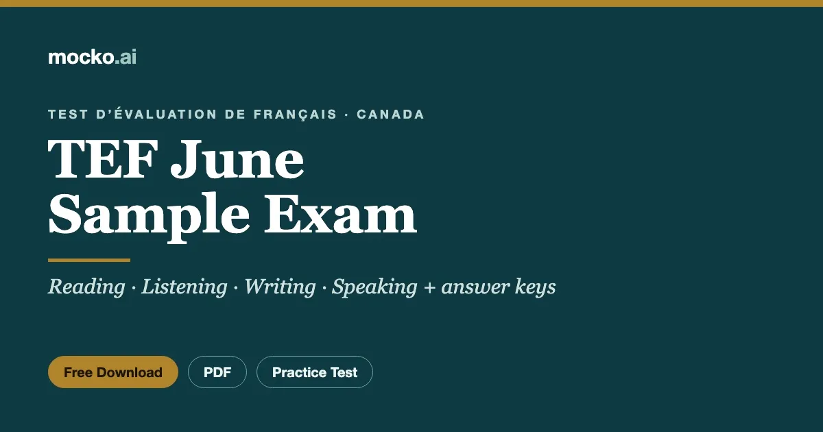 TEF June Sample Exam – Free PDF Practice Test Download