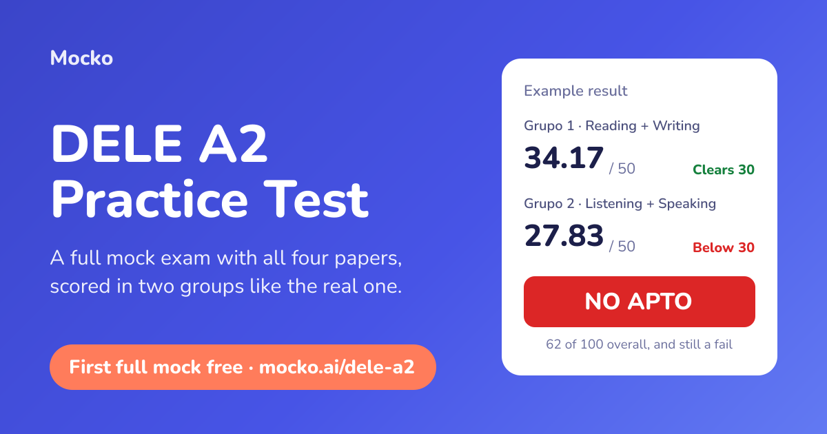 Inference Samples Free DELE A2 Sample Exam | PDF Practice Test | Mocko